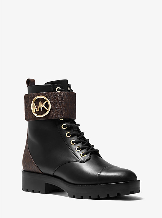 Tatum Leather and Logo Combat Boot | Michael Kors 40F0TAFB6L
