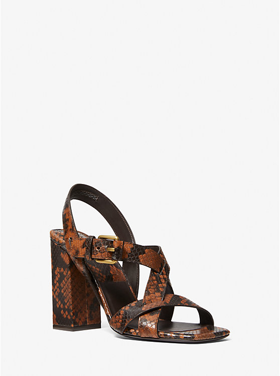 Gladys Python Embossed Leather Sandal | Michael Kors 46S1GLHS1E
