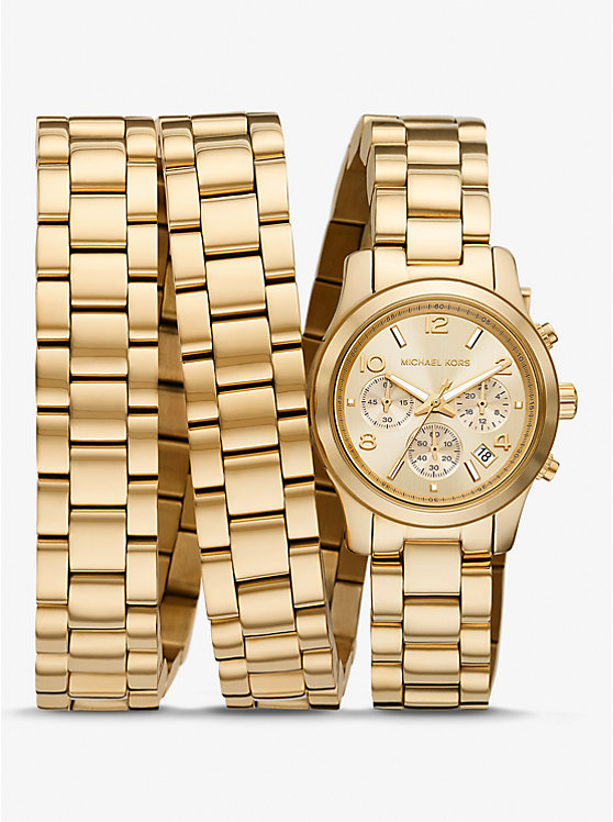 Limited-Edition Runway 18K Gold-Plated Stainless Steel Wrap Watch | Michael Kors MK7342