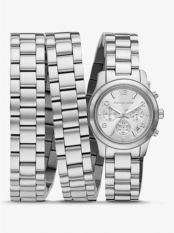 Limited-Edition Runway Rhodium-Plated Stainless Steel Wrap Watch | Michael Kors MK7380