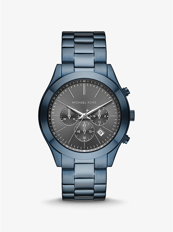 Oversized Slim Runway Blue-Tone Watch | Michael Kors MK8918