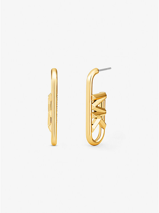 Precious Metal-Plated Brass Empire Logo Earrings | Michael Kors MKJ8082